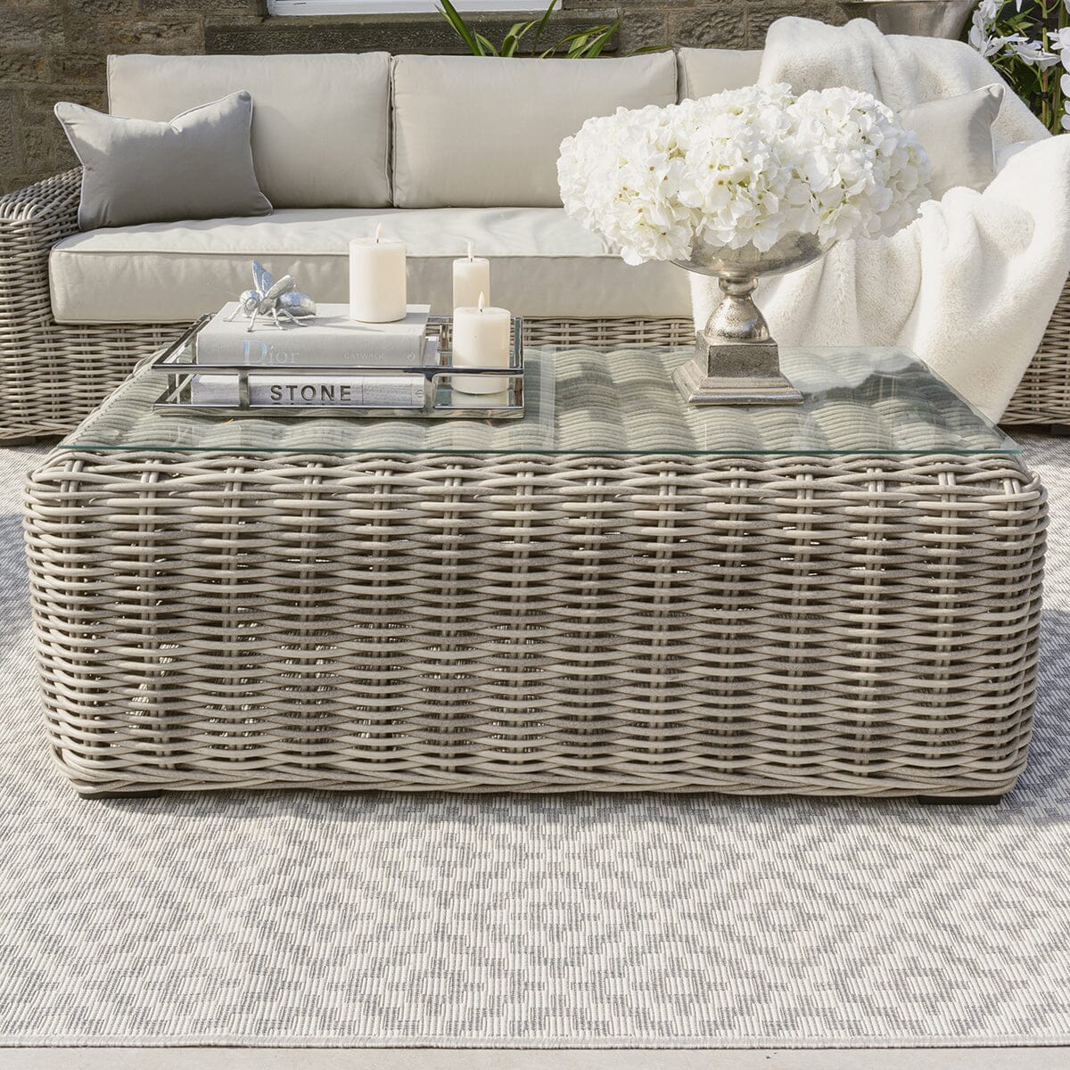 Wisteria Outdoor Chunky Rattan Sofa Set Garden 
