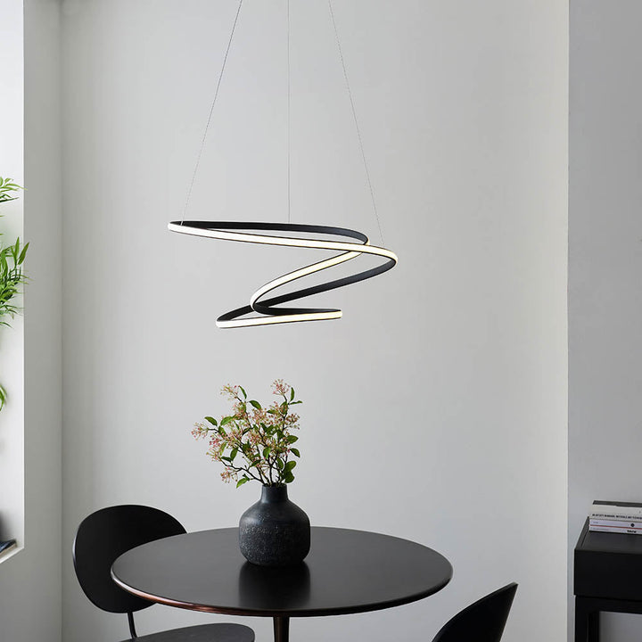 Xena Black Spiral LED Pendant Ceiling Light Lighting 