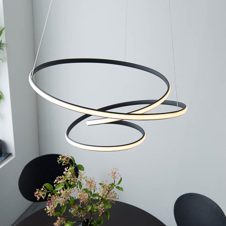 Xena Black Spiral LED Pendant Ceiling Light Lighting 