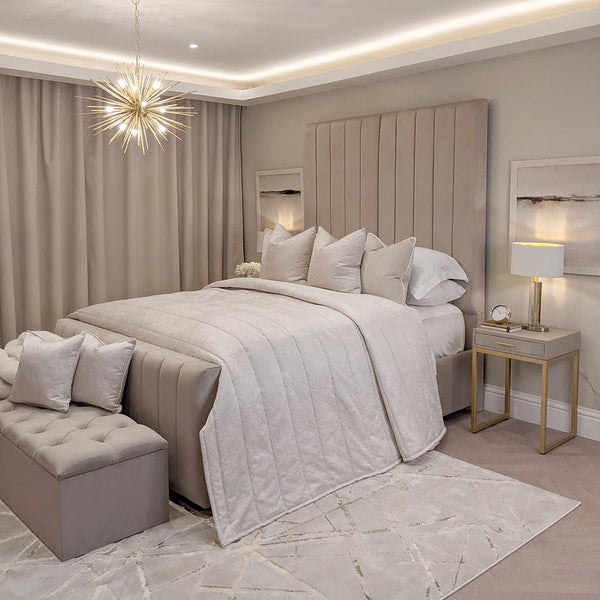 Zana Pebble Luxury Panelled Bed MTO Bed 