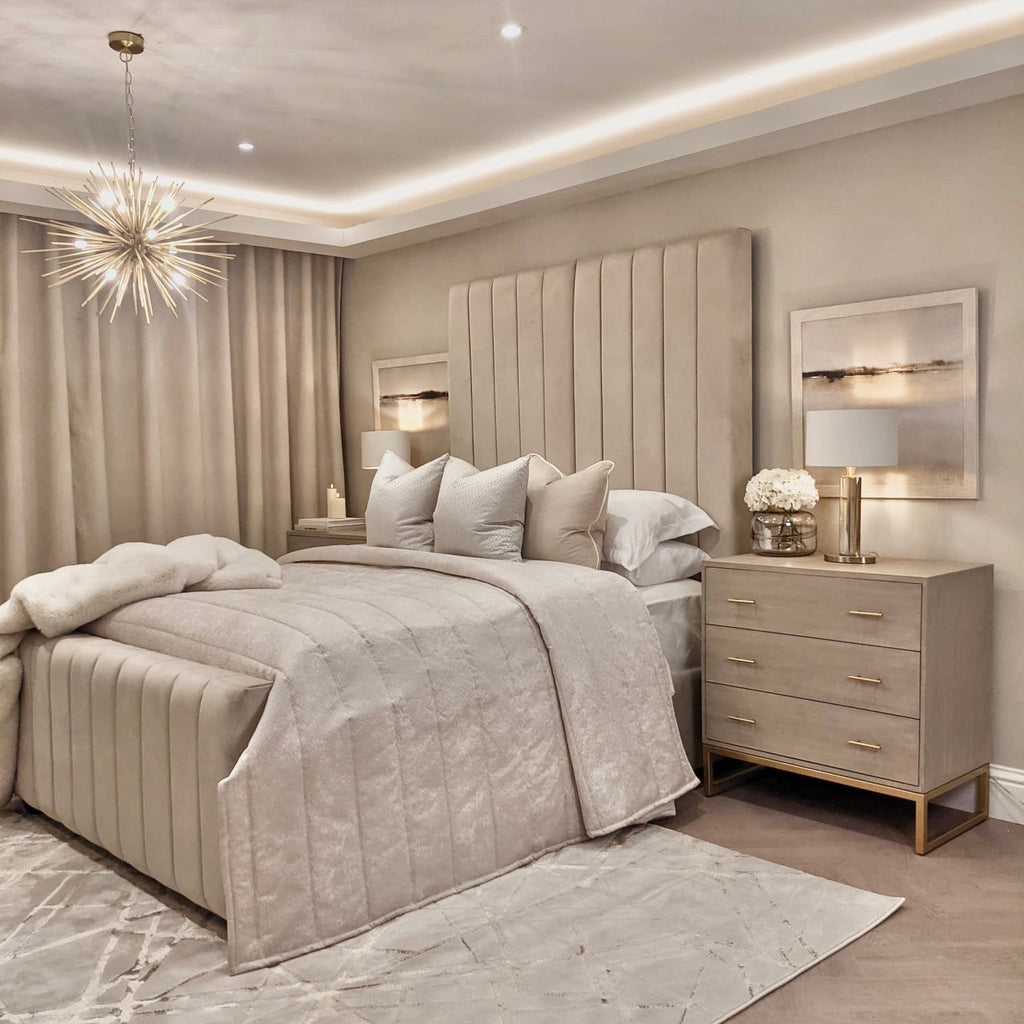 Zana Vanilla Luxury Panelled Bed