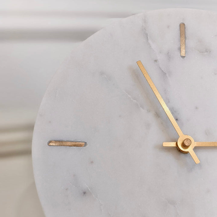 Zara Marble & Gold Table Clock Accessories 